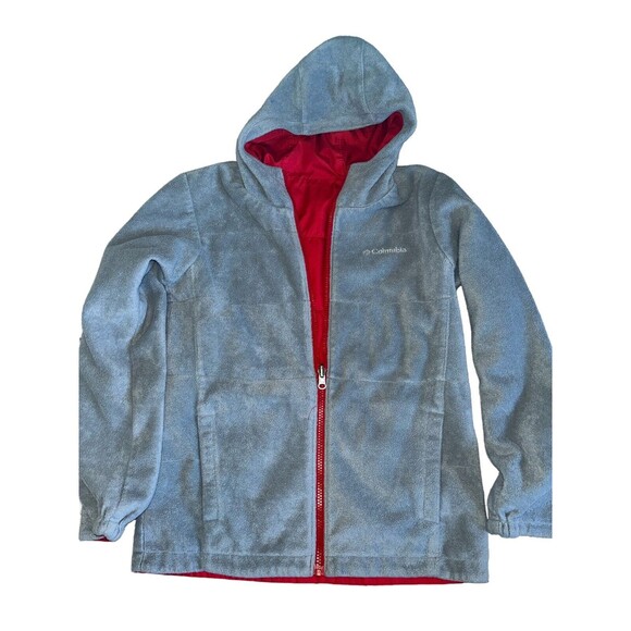 Columbia Youth M Gray Red Reversible Lightweight Jacket - Picture 1 of 3